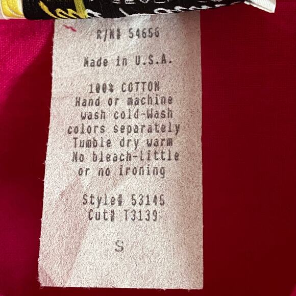 Vtg 80s 90s Two Potato Button Down Tie Back Short Sleeve Maxi Dress S Pink NOS - Picture 16 of 16